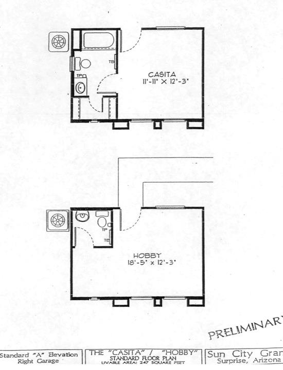 Del Webb Sun City Grand Casita guest house Floor Plan