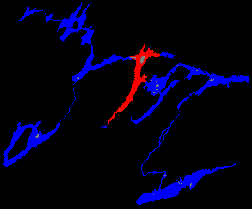 Map of Trent Canal showing Pigeon Lake