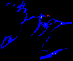 Map of Trent Canal showing Little Bald Lake