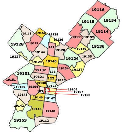 Philadelphia Pa Zip Code Map Philadelphia PA Information