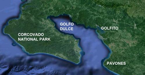 Golfo Dulce Satellite View