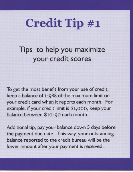 Credit Tips - Bralish and Associates LLC. Real Estate Services