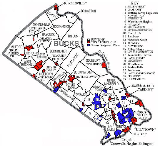 Bucks County PA Map
