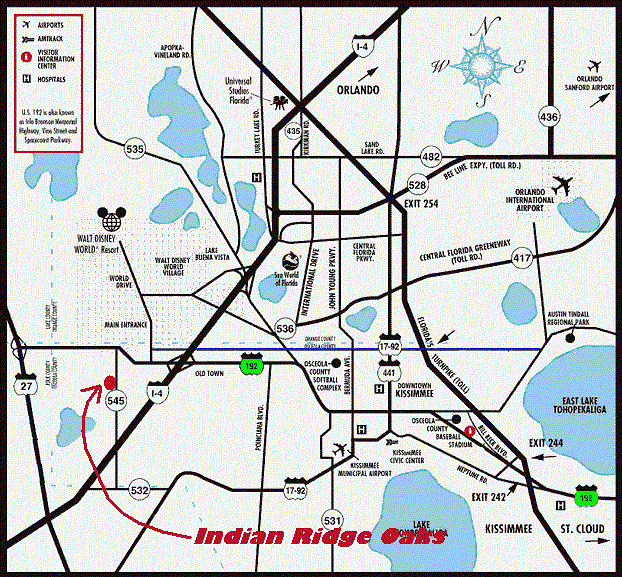 Indian Ridge Oaks Subdivision in Kissimmee Map
