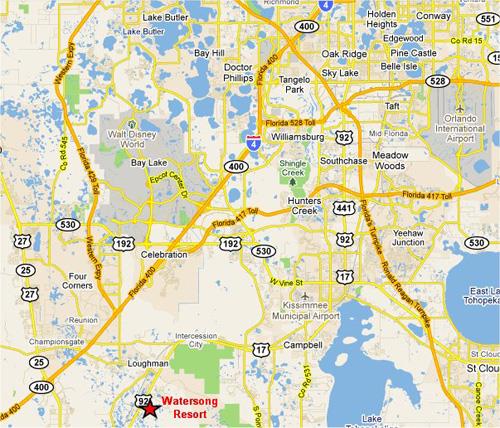 WaterSong Map, Location, Davenport near Disney World