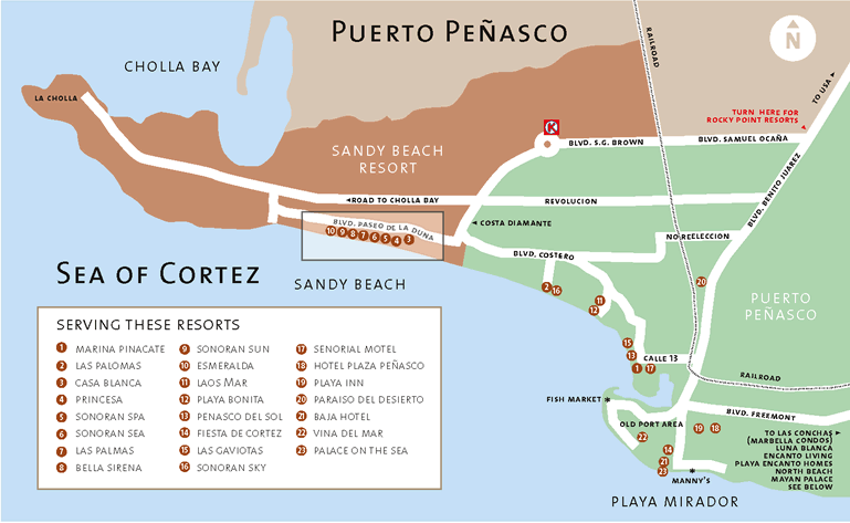 Map Directions To Rocky Point Puerto Penasco Mexico Kyle Wood
