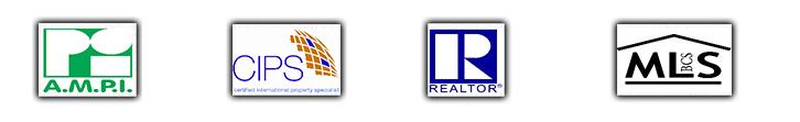 AMPI logo - CIPS logo - Realtor logo - MLS logo 