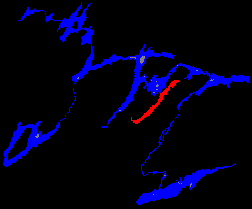 Map of Trent Canal showing Chemong Lake