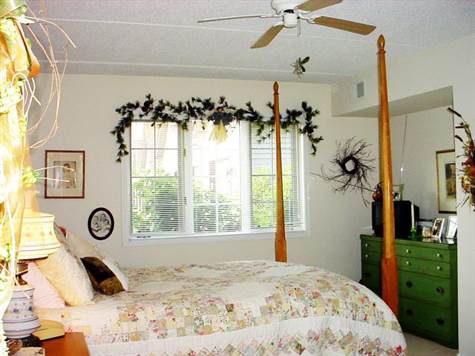 BRIGHT MASTER BEDROOM WITH CEILING FAN