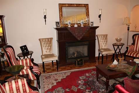 Living room with gaz fireplce