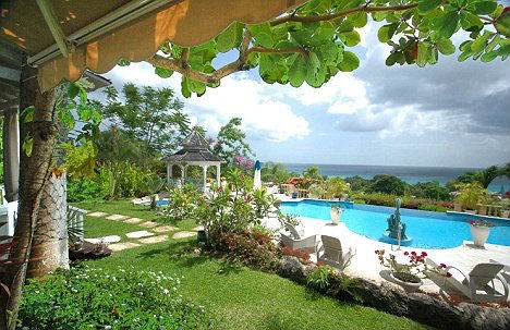 Barbados Luxury, View of swimming pool and gazebo from property