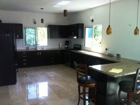 Kitchen with wrap around counters
