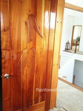 Jabiru stork door carving
