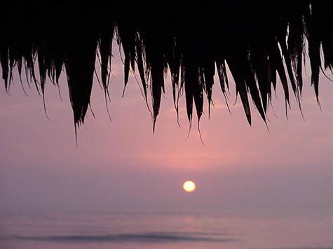 Sunset from common area palapa