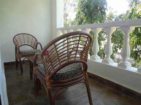 Terrace of the diani holiday accommodation in KEnya