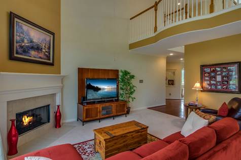 Family room with gas fireplace