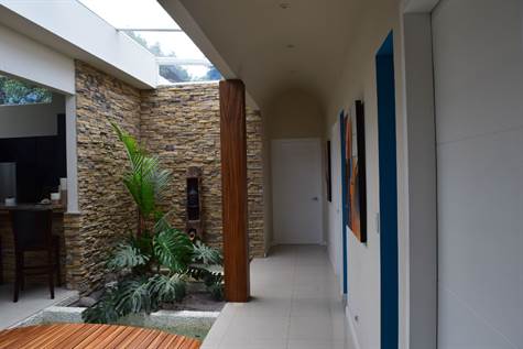 Indoor garden skylight and hallway