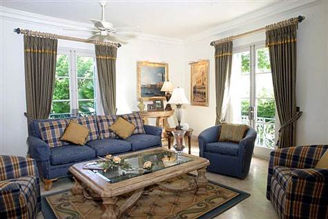 Barbados Luxury, Palm rosa living room