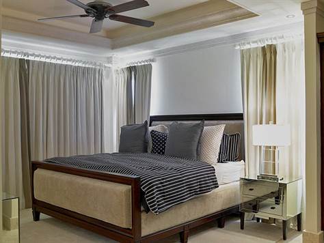 Barbados Luxury,  Bedroom with curtains for privacy and King-sized bed