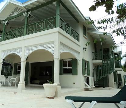 Barbados Luxury,   side-view of house from beach